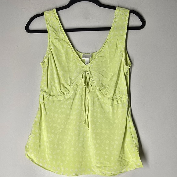 Isaac Mizrahi Target Silk Polka Dot Baby Doll Tank Size L Y2K Dainty Side Zip - Picture 1 of 7